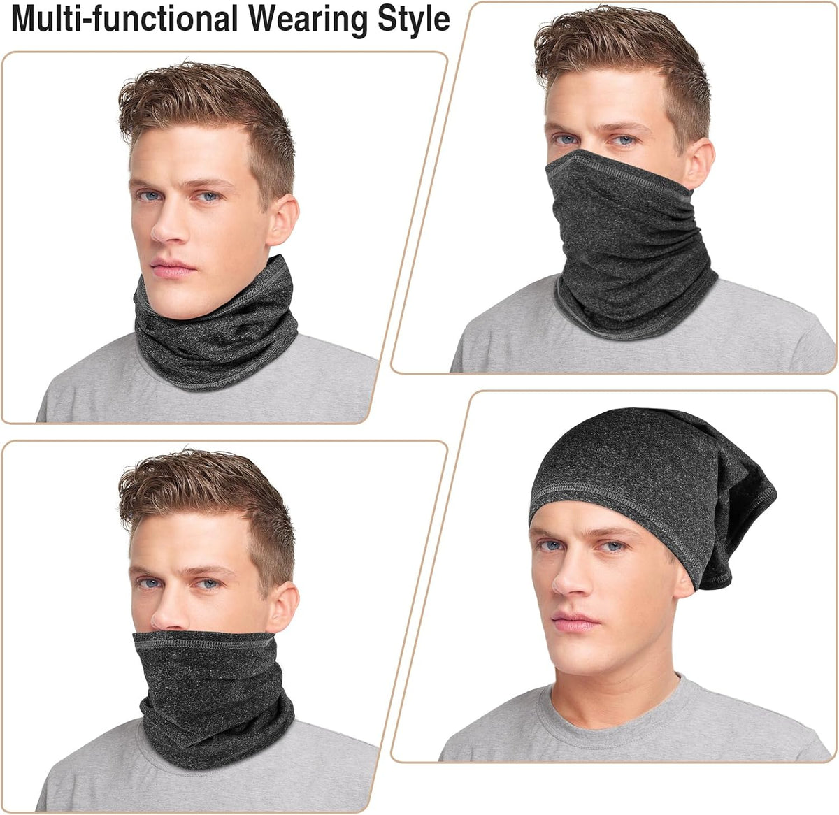 LUOLIIL VOE 2 Pack Winter Neck Gaiter Warmer for Men&Women,Windproof Face Cover Fleece Face Mask Scarf for Cold Weather Sport