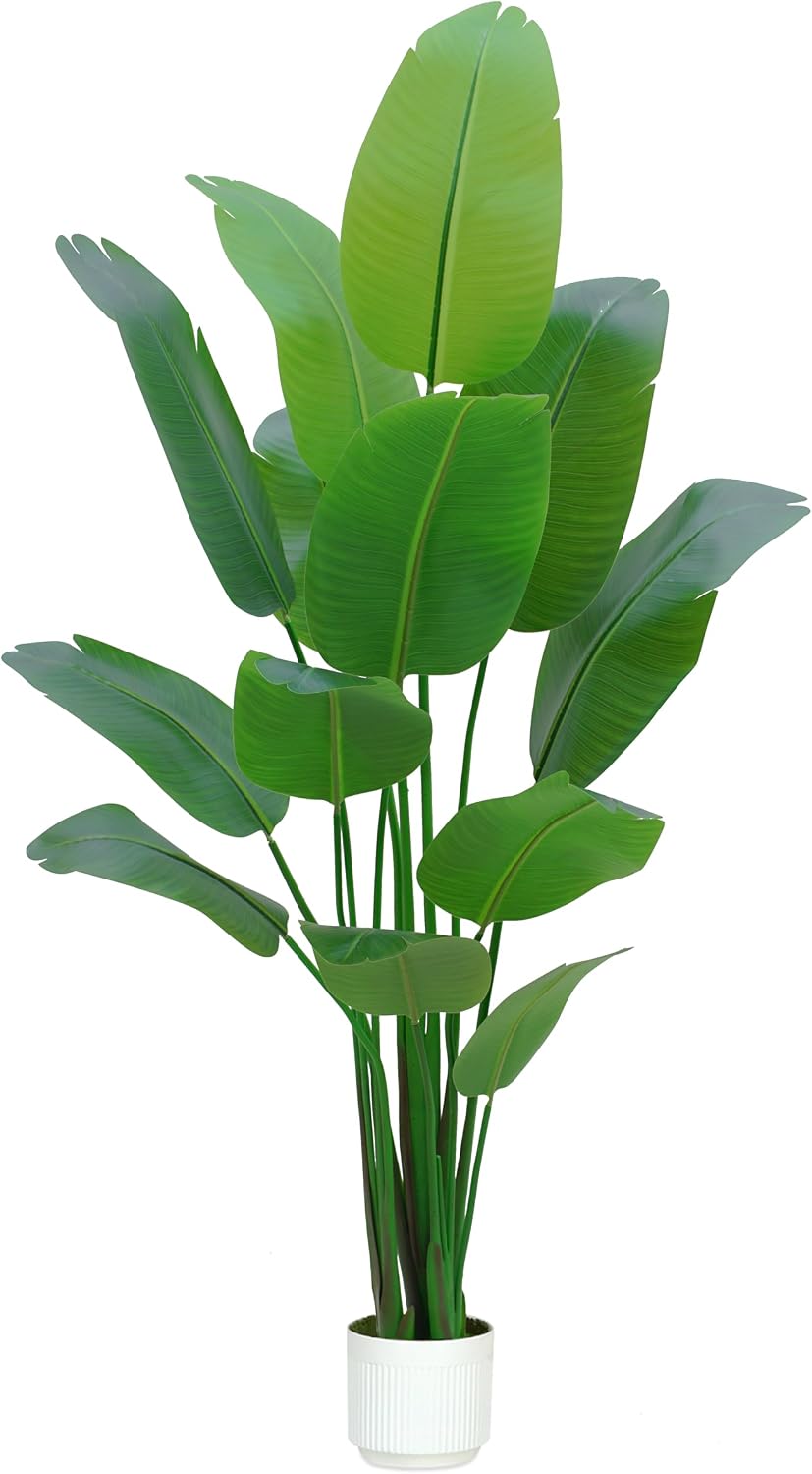 Bird of Paradise Plant Artificial 6ft,Faux Plants Indoor Tall with 12 Trunks - The Perfect Indoor Silk Floor Plant for Home Decor in Living Room, Office, and Bedroom (6FT Bird of Paradise)
