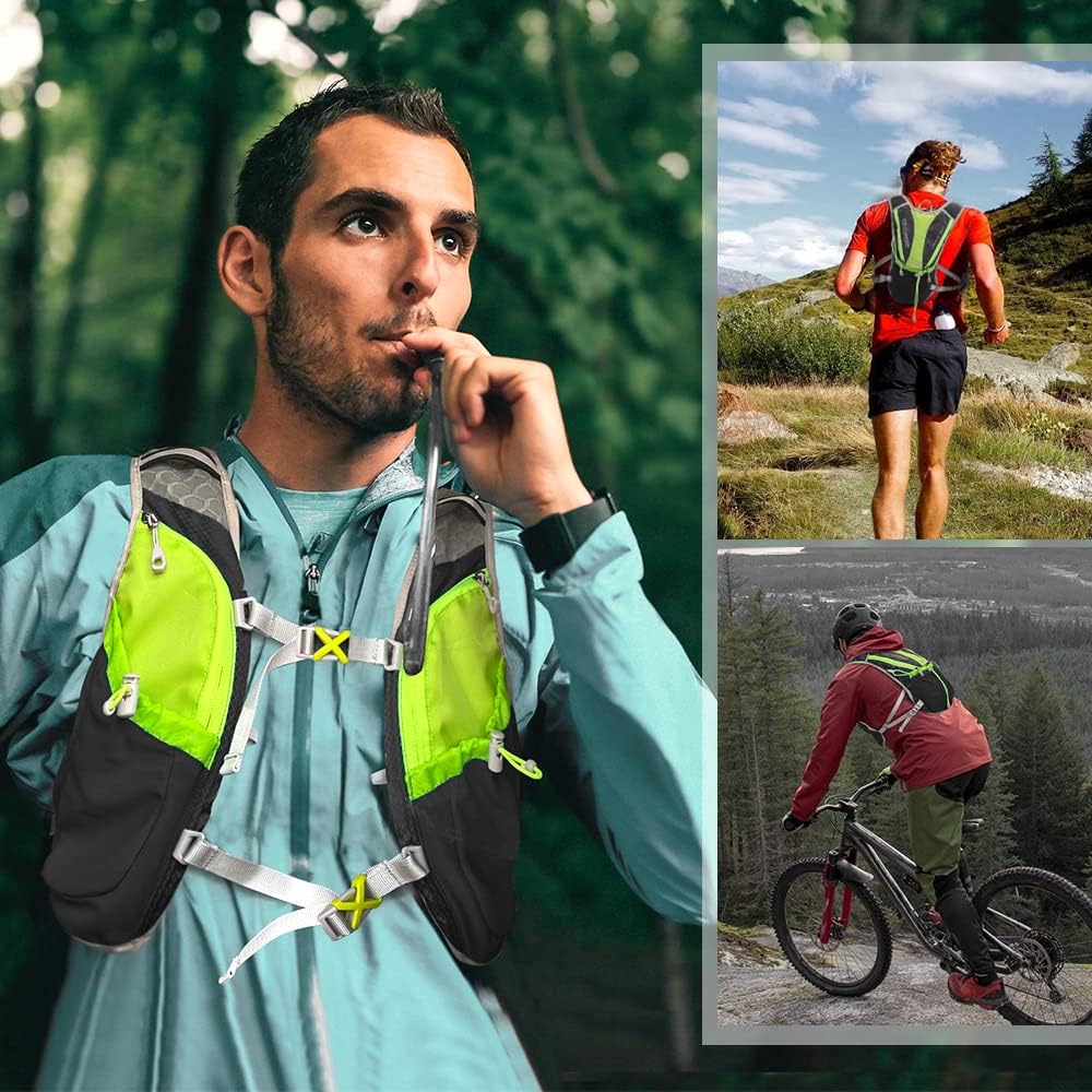 Hydration Pack Backpack, IX INOXTO Running Hydration Vest with 1.5L ( 50 oz) Water Bladder for Men Women, Lightweight Water Backpack for Hiking Cycling Climbing Camping