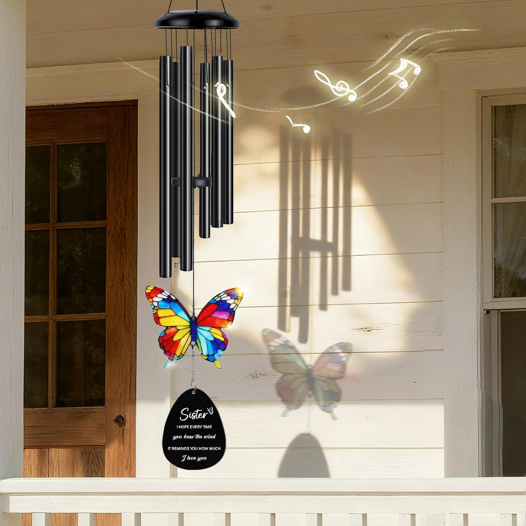 Sisters Gifts from Sister, Sister Birthday Gift from Sisters, Gift for Sisters Birthday, Sisters Present from Sis Brother, Sis Wind Chimes, Best Sis Ever Presents for Christmas, Mothers Day