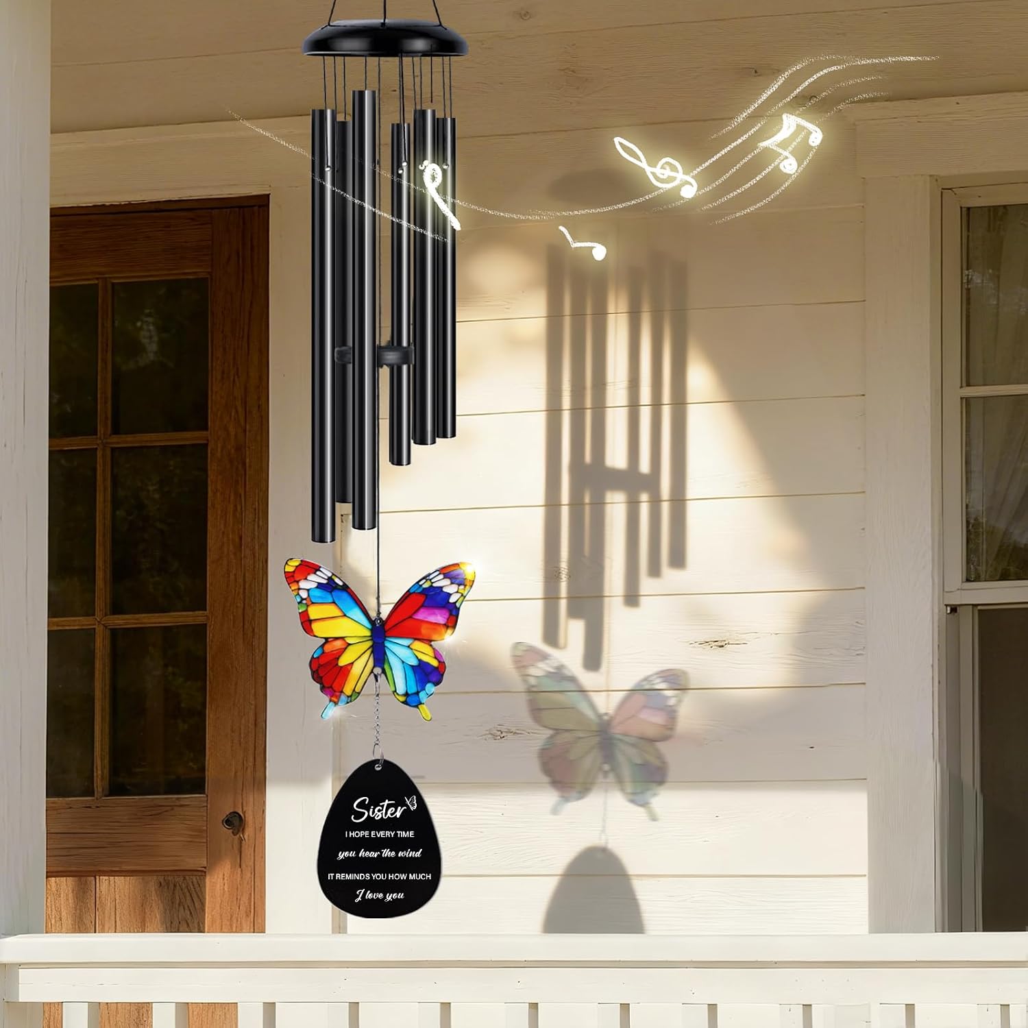 Sisters Gifts from Sister, Sister Birthday Gift from Sisters, Gift for Sisters Birthday, Sisters Present from Sis Brother, Sis Wind Chimes, Best Sis Ever Presents for Christmas, Mothers Day