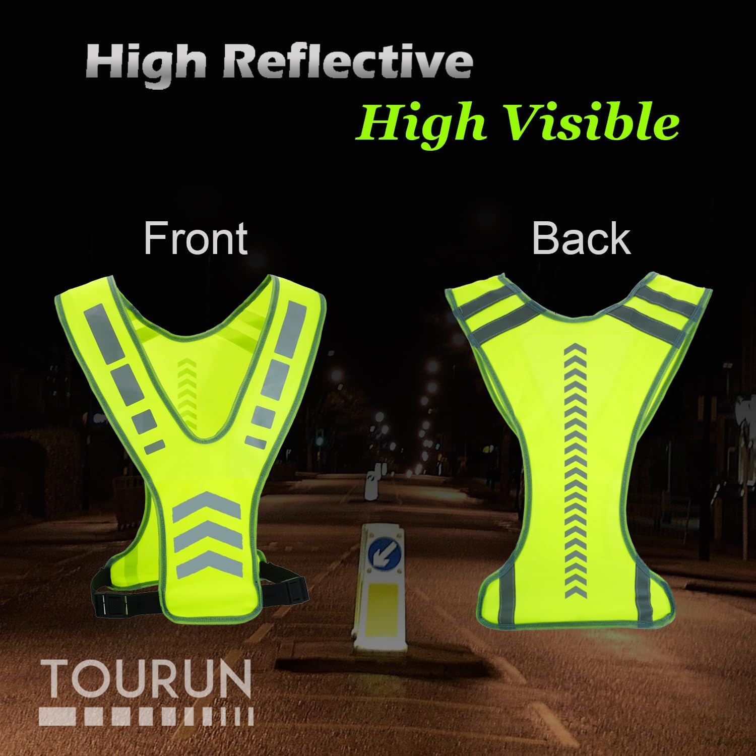 Reflective Running Vest Gear with Pocket for Women Men Kids, Safety Reflective Vest Bands for Night Cycling Walking Bicycle Jogging