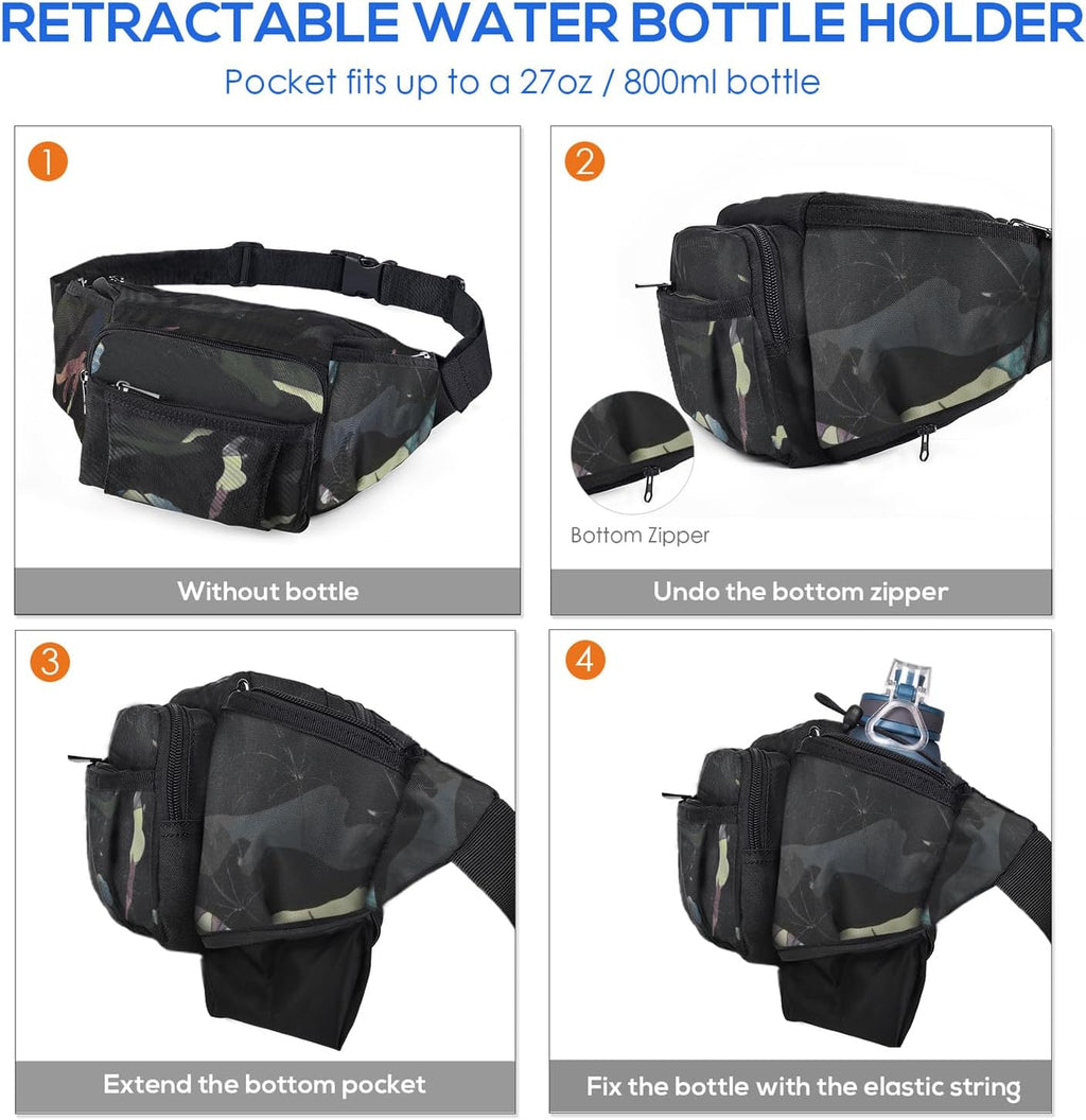 NOOLA Fanny Pack with Water Bottle Holder, Hiking Waist Bag for Men Women