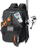 KastKing KastMate Fishing Backpack With 2 Rod Holders, Black