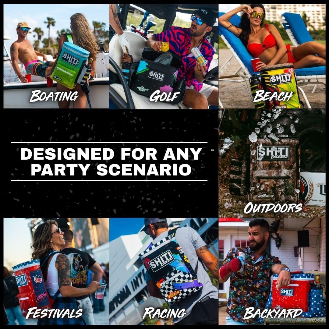 SHITI Coolers Cooler for Camping, Travel, Beach, Soft Lunch Box for Food, Drinks & Ice, Portable, Waterproof 24 Hr Insulated Bag with Shoulder Straps, Customizable