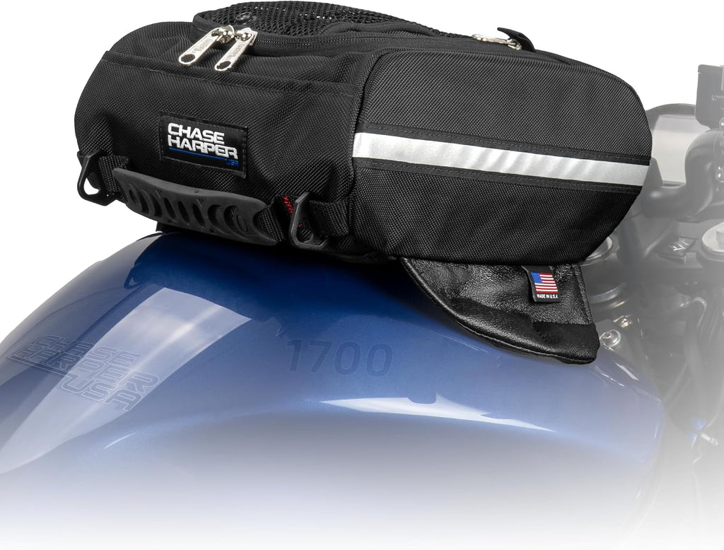 Chase Harper USA 1700M Black Mini Aeropac Magnetic Tank Bag - Water-Resistant, Industrial Grade Ballistic Nylon w/Thermo-Plastic Insert, Anti-Scratch Bottom, Super Strong Neodymium Magnets