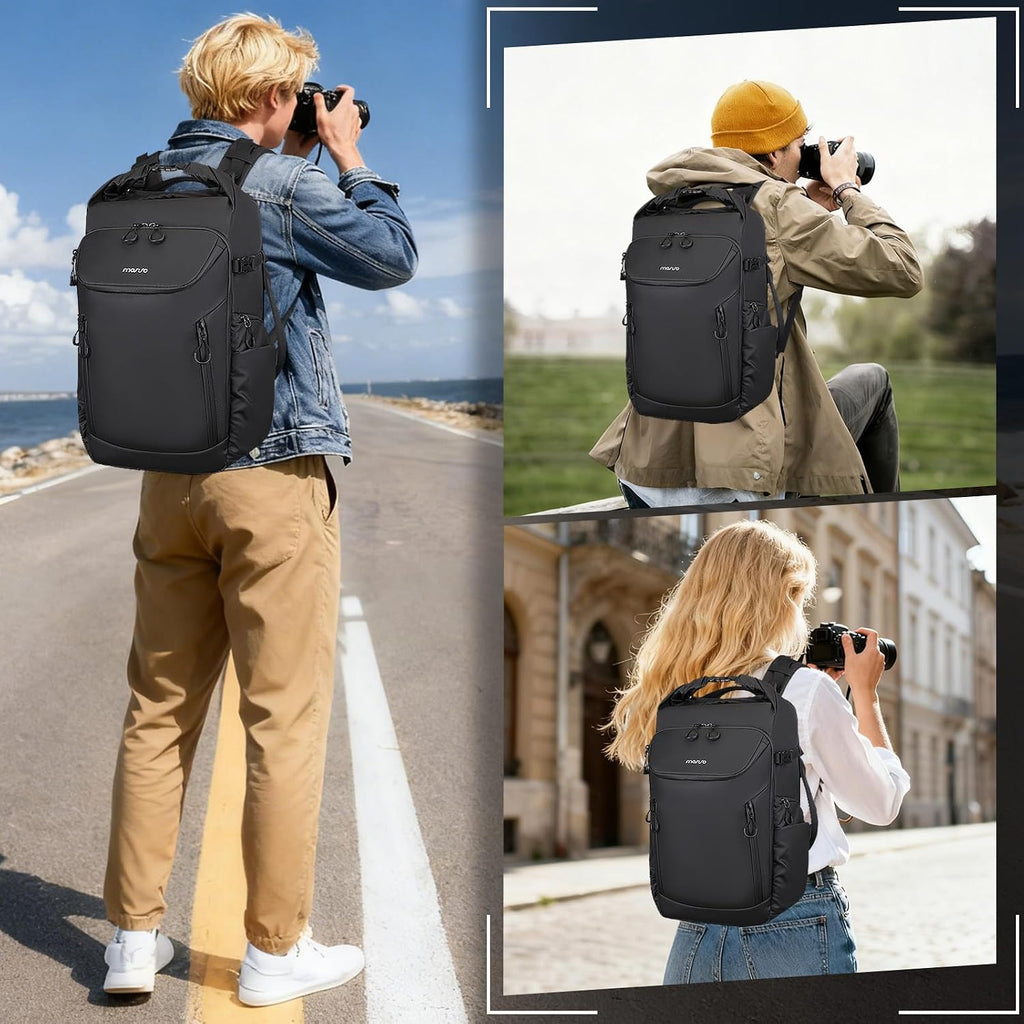 MOSISO Waterproof Camera Backpack, DSLR/SLR/Mirrorless Camera Bag, Black