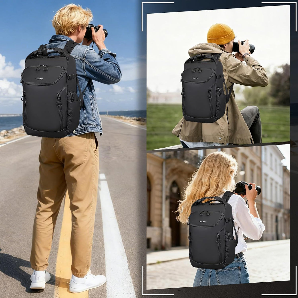 MOSISO Waterproof Camera Backpack, DSLR/SLR/Mirrorless Camera Bag, Black