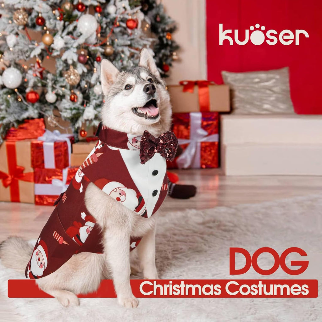 Kuoser Dog Tuxedo, Dog Suit and Bandana Set, Dogs Costume with D-Ring