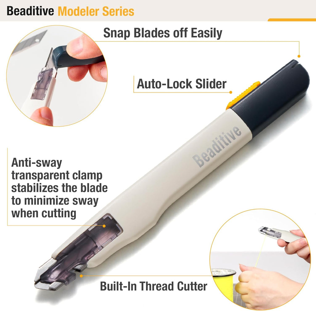 Beaditive High Precision Detail Craft Knife with 10 Blades - 30 Degree Blade Utility Knife - Art, Craft, Model Making