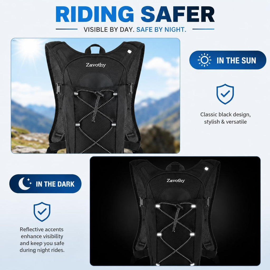 Zavothy Hydration Backpack with 2L Hydration Bladder Water Backpack for Hiking Hydration Pack for Running Cycling Hiking