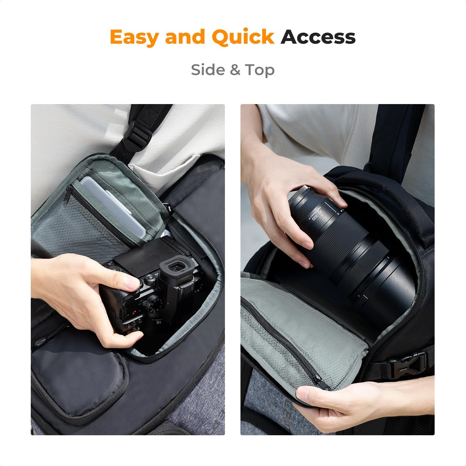 K&F CONCEPT Camera Backpack,25L Large Capacity Camera Bag for Photographers