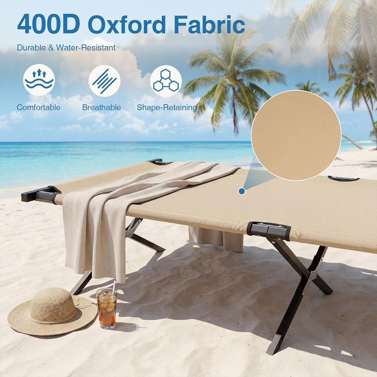 NEWBULIG Camping Cots for Adults, Foldable Bed, Sleeping Cot