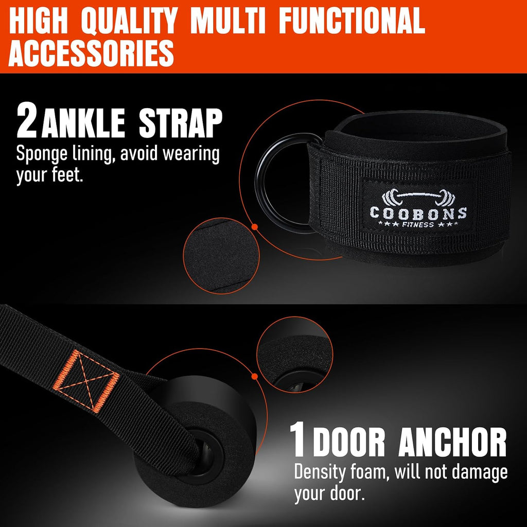 Resistance Bands with Handles, 175lb Exercise Bands for Working Out