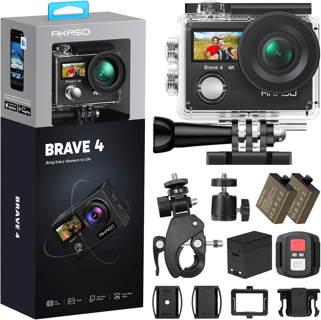 AKASO Brave 4 Action Camera 4K30 Ultra Hd Waterproof Underwater Camera