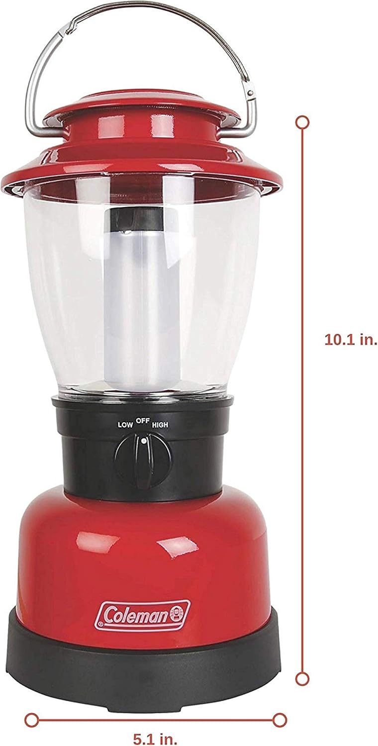 Coleman 400L LED Lantern, Water & Impact-Resistant Lantern with Carry Handle, Lifetime LED Lights Never Need Replacing, 4D Battery not Included