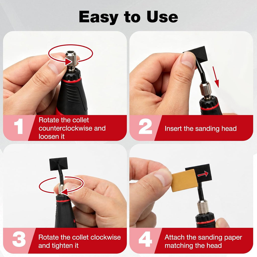 SHALL Mini Pen Sander, Electric Reciprocating Sander w/ 4 Adjustable Speeds