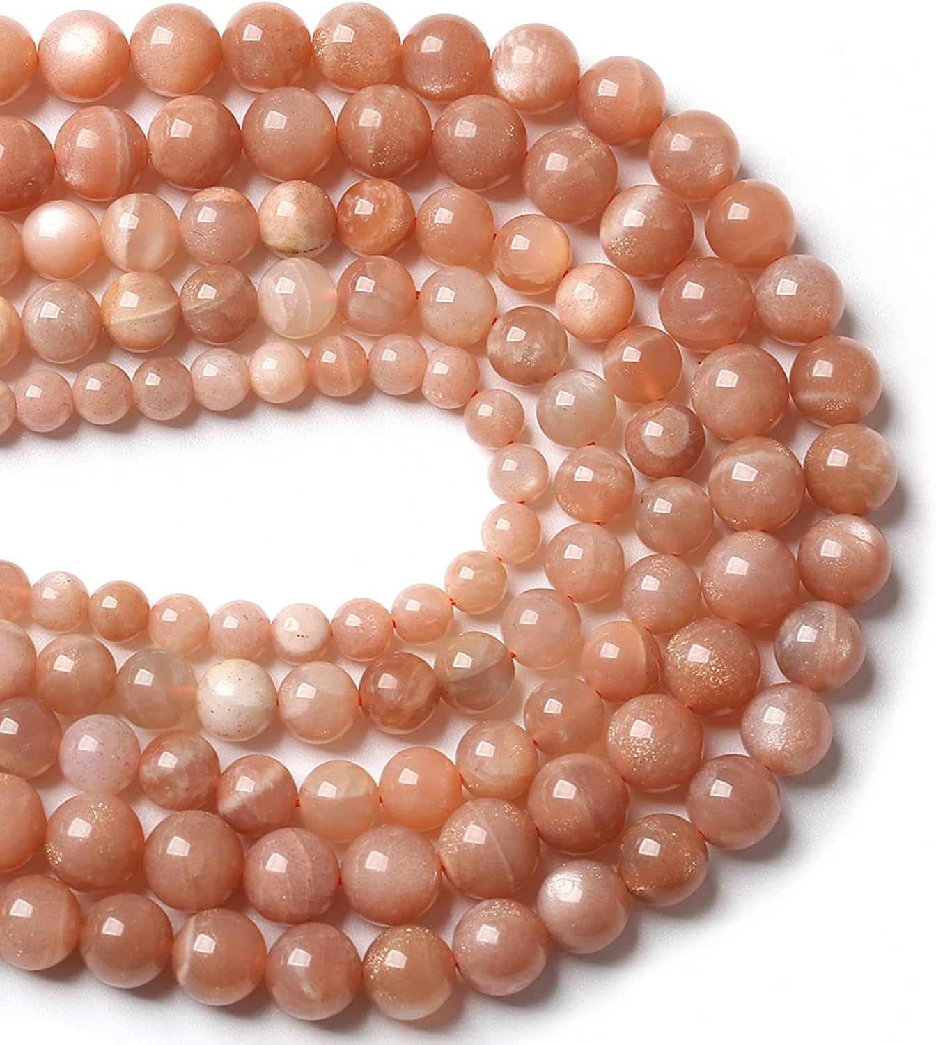 10MM 36PCS Natural Stone Sunstone Gemstone Loose Beads for Jewelry Making DIY Bracelet Crystal Beads