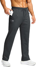 G Gradual Men's Fleece Lined Pants with 3 Zipper Pockets Water Resistant Winter Warm Hiking Pants Athletic Sweatpants for Men