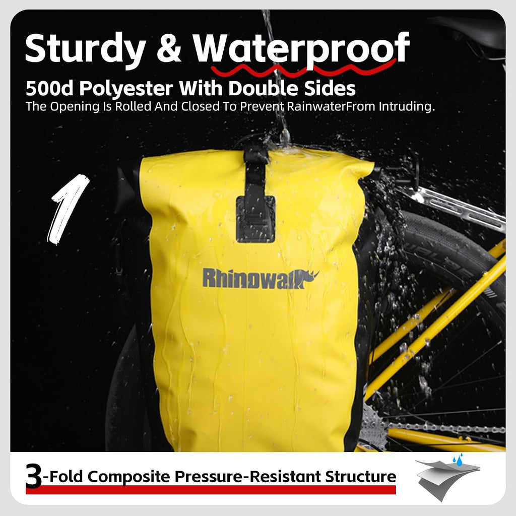 Rhinowalk Bike Bag Waterproof Bike Pannier Bag for Bicycle Cargo Rack Saddle Bag Shoulder Bag Laptop Pannier Rack Bicycle Bag Professional Cycling Accessories