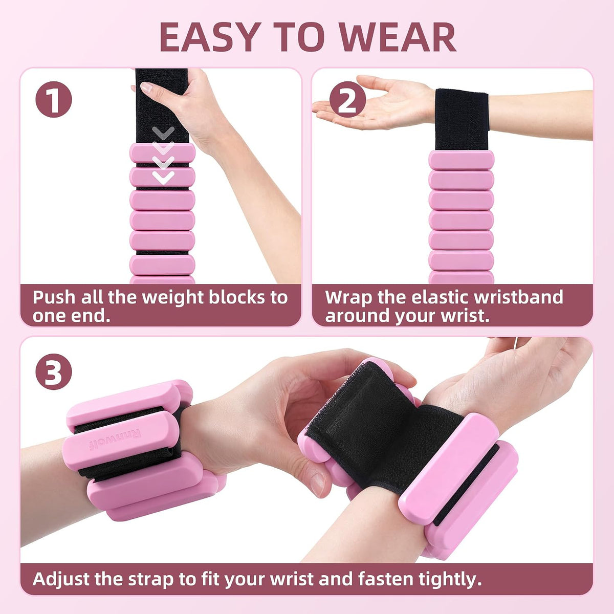 Wrist Ankle Weights for Women Men, Arm & Legs Weights, 2lbs/Pair