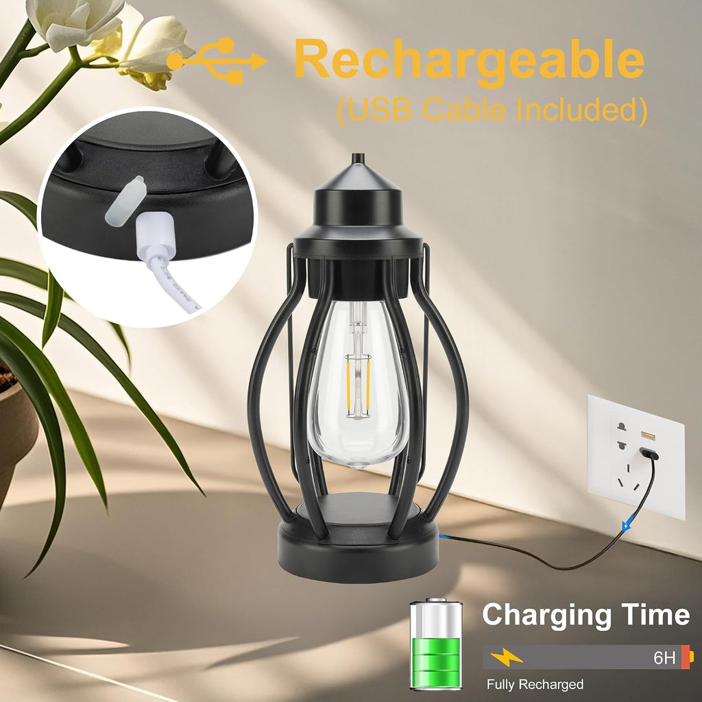 Rechargeable Lanterns, 2 Pack LED Outdoor Camping Table Lamp with Dimmable