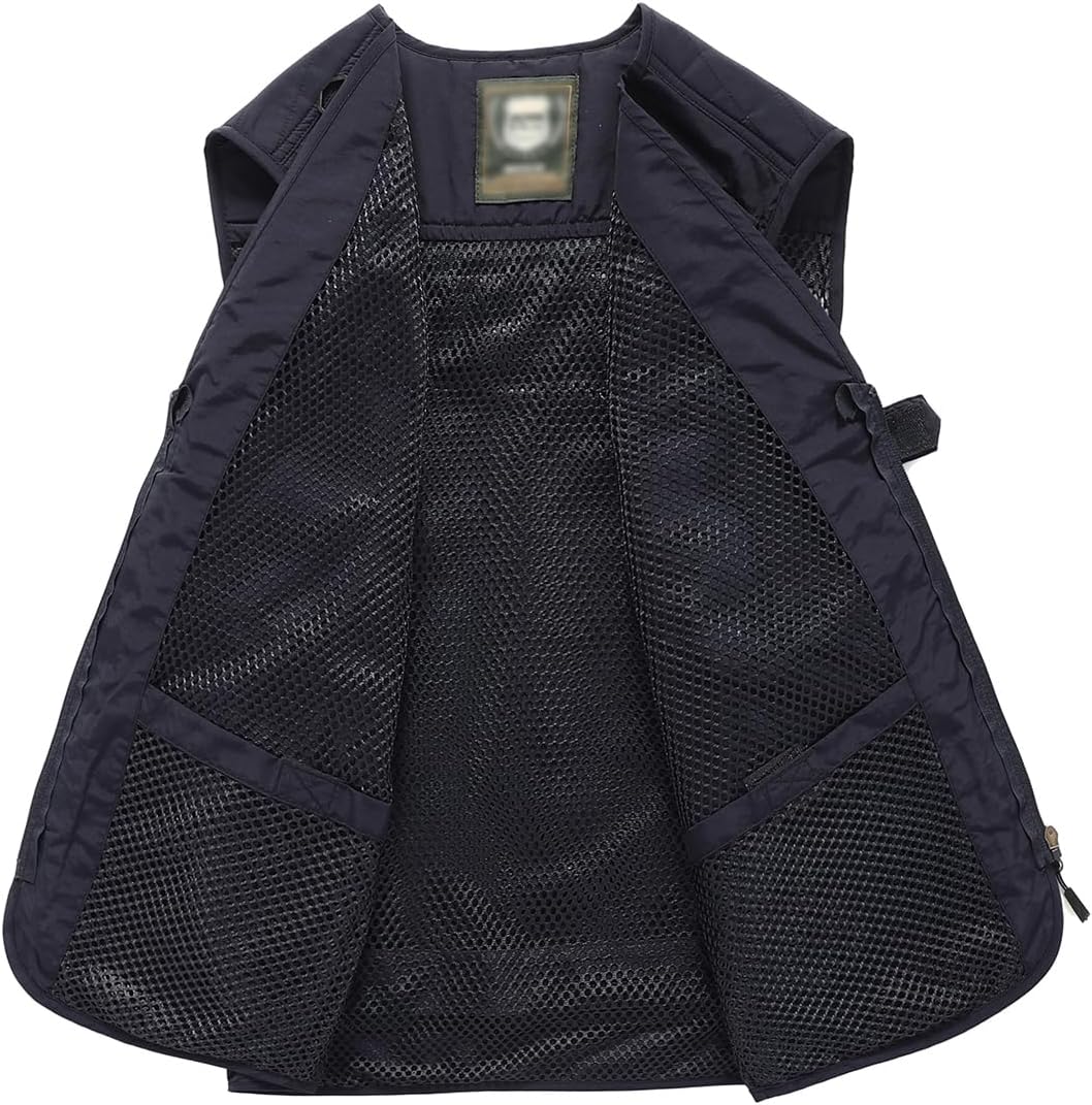 Hbufnha Outdoor Fishing Hunting Vest Multi Pockets Work Cargo Jacket