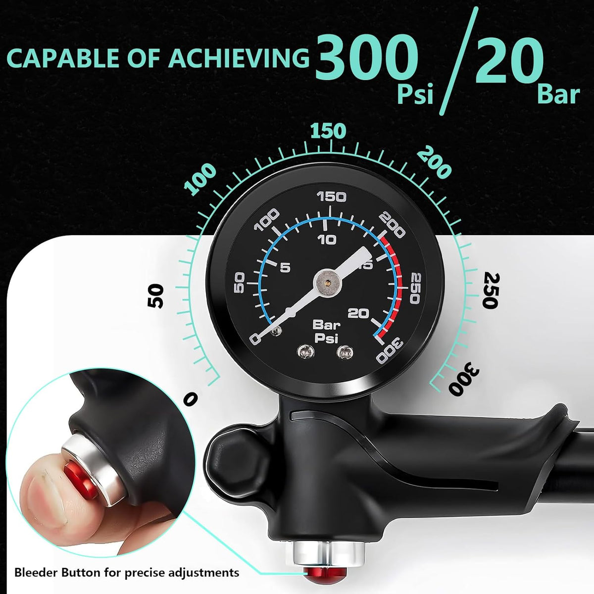 BUCKLOS Bike Shock Pump Mountain Bike High Pressure for Suspension Air Fork