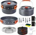 18-Piece Large Capacity Camping Cookware Set Aluminum Mess Kit
