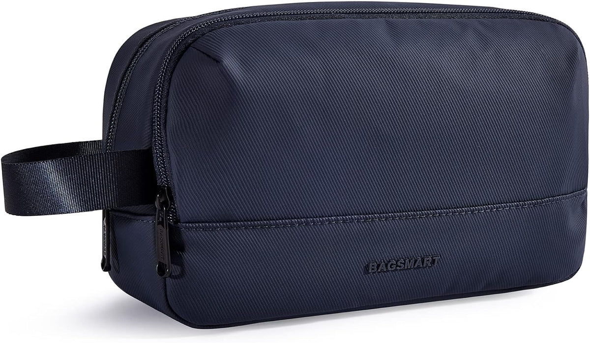 BAGSMART Travel Toiletry Bag for Men, Dopp Kit Water Resistant Shaving Bag for Toiletries Accessories, Grey-Medium