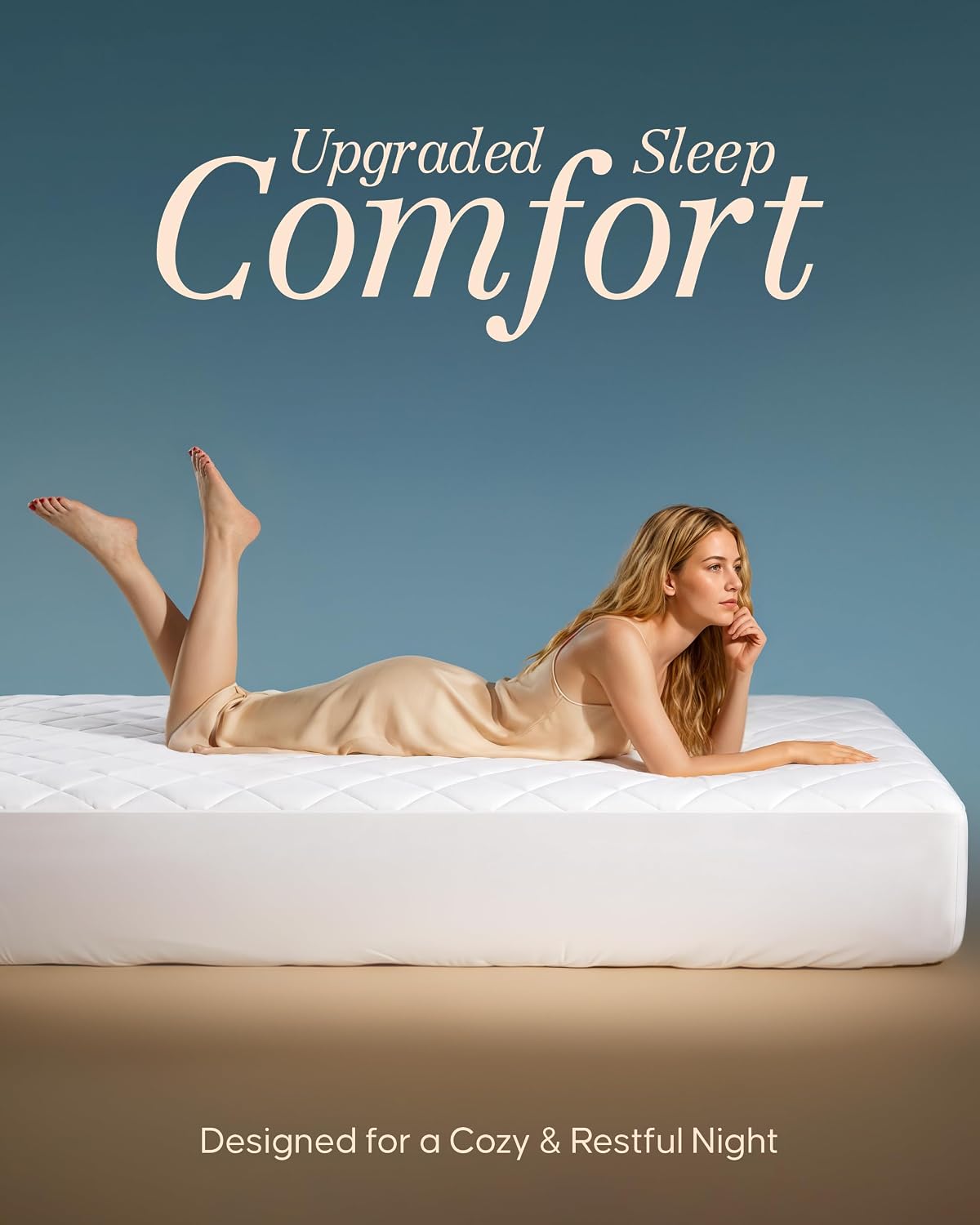 Queen Mattress Pad, Quilted Mattress Protector Topper fits 16" Deep Pocket