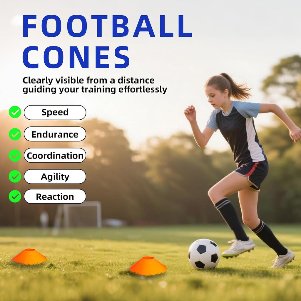 Sunbaba Agility Ladder Speed Training Equipment Set with 20ft Agility Ladder,4 Hurdles,12 Cones,Jump Rope,Running Parachute-Ideal Training Equipment for Youth Adults in Soccer Football Basketball