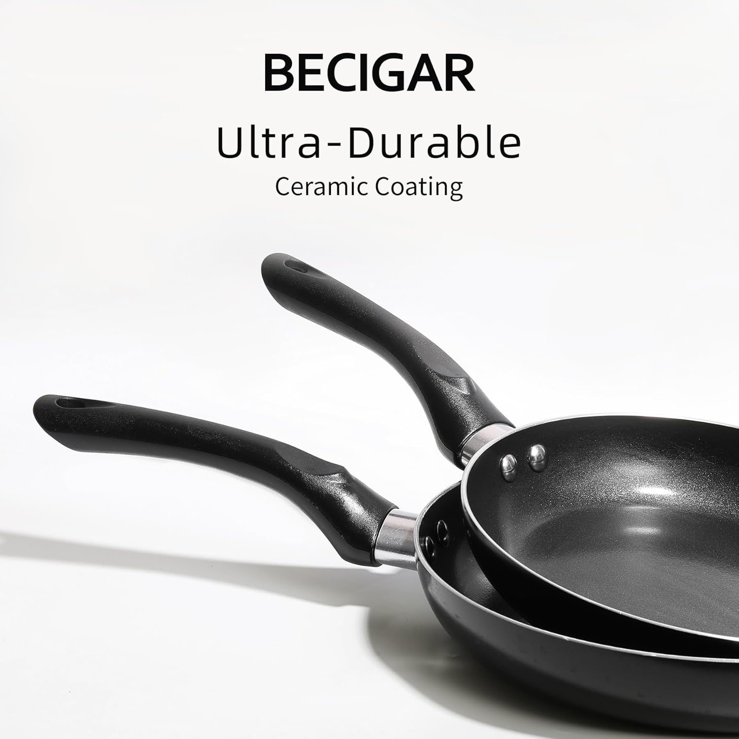 BECIGAR 8 Pcs Ceramic Pots and Pans Set