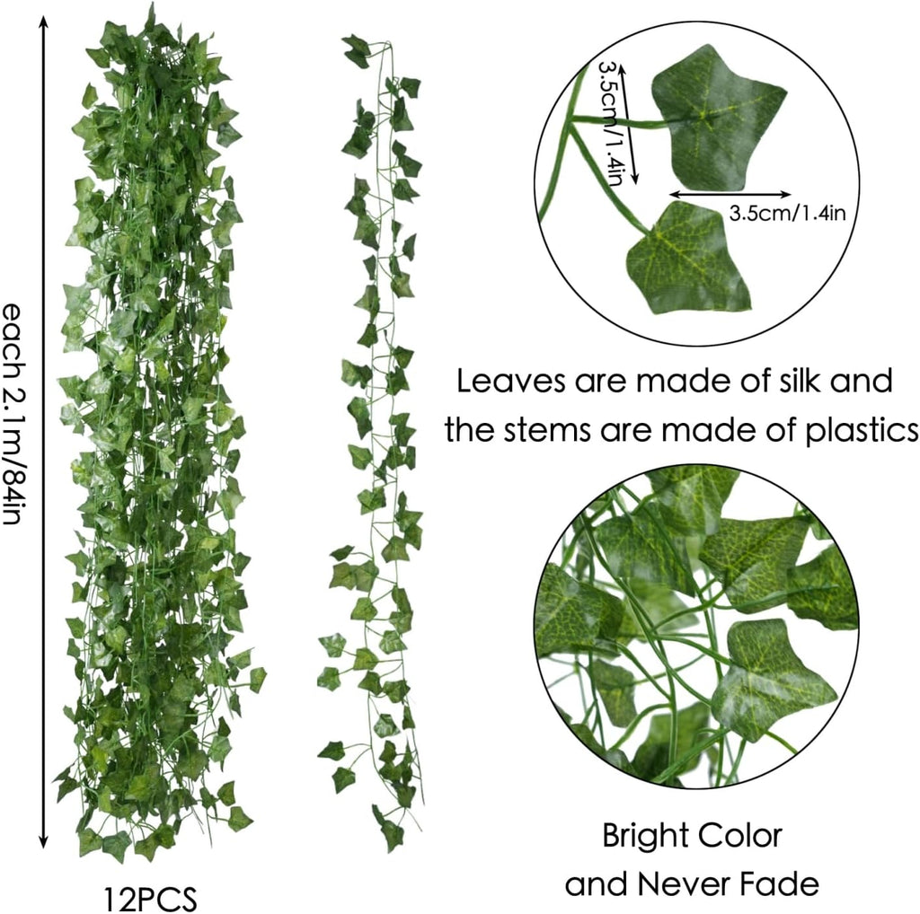 Freyalife Fake Vines for Room Decor(24Pack168Ft) Aesthetic Artificial Plant Ivy Leaves Hanging Greenery Garlands for Home Bedroom Wall Wedding Christmas Party Office patio Indoor, Outdoor Garden Décor
