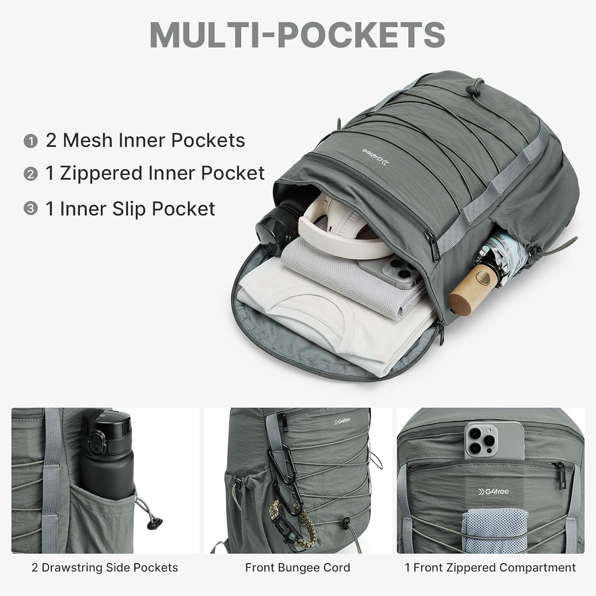 G4Free 20L Hiking Travel Backpack for Women Men