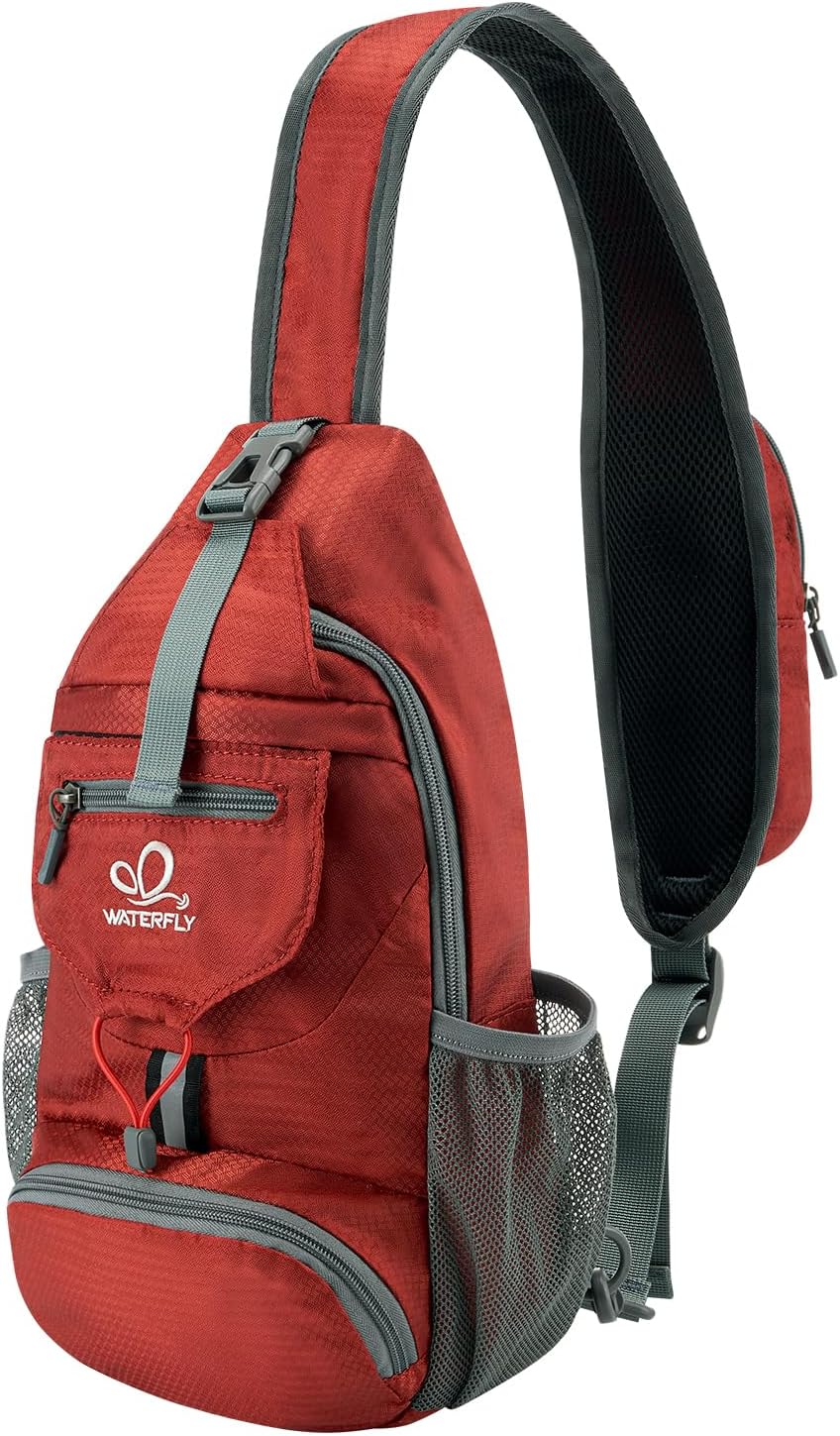 WATERFLY Packable Sling Backpack Lightweight Crossbody Bag Travel Daypack