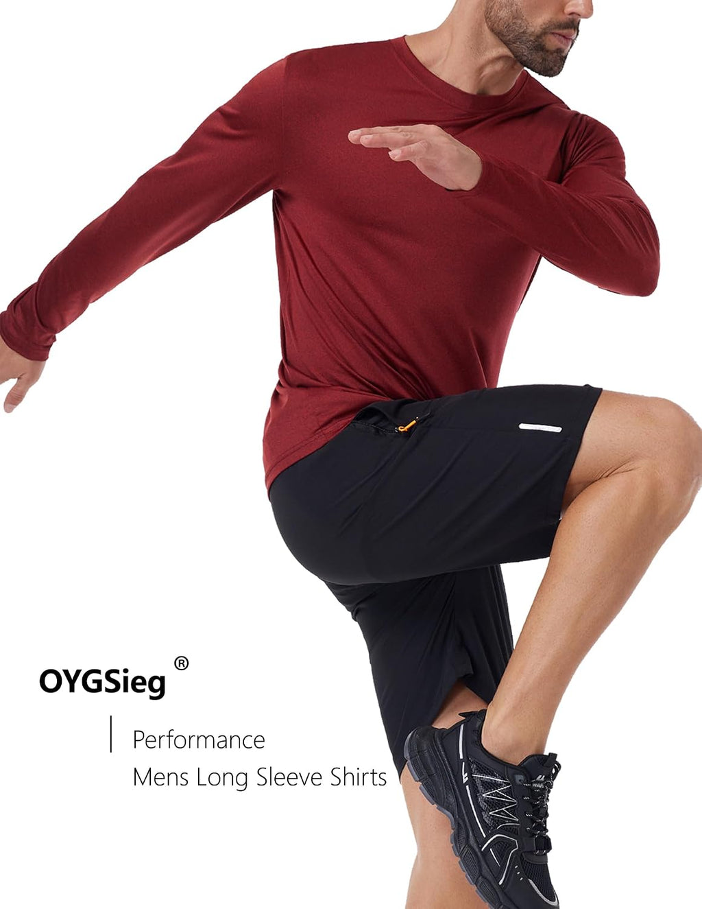 OYGSieg 6/7 Pack Men's Quick Dry Long Sleeve UPF50+ Sun Shirts
