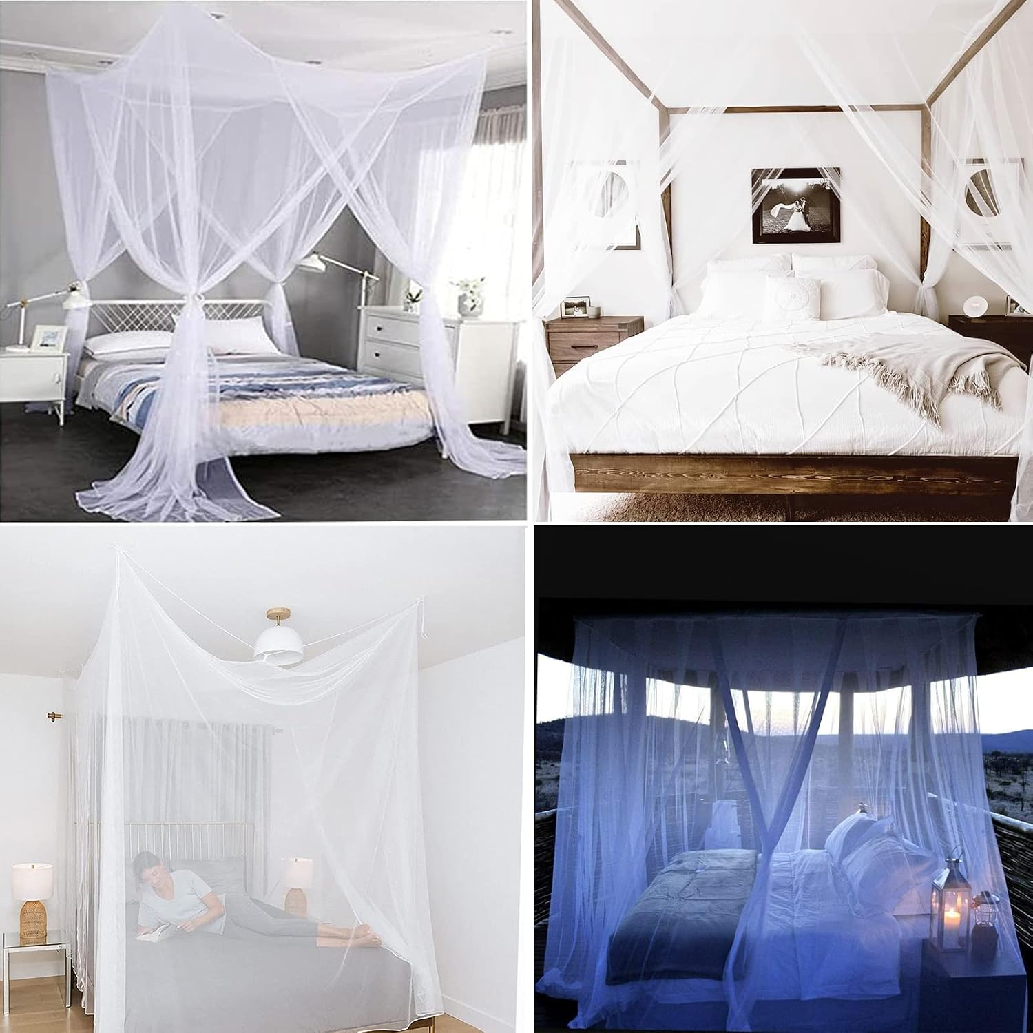 Bed Canopy Curtains Mosquito Net Bed Canopy for Full Queen King Size Bed