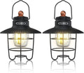 EverBrite LED Camping Lantern Pack of 2, USB C Rechargeable Lantern with 3 Light Modes, Vintage Outdoor Lanterns with Power Bank Function for Power Outages, Hurricane, Emergency, Fishing