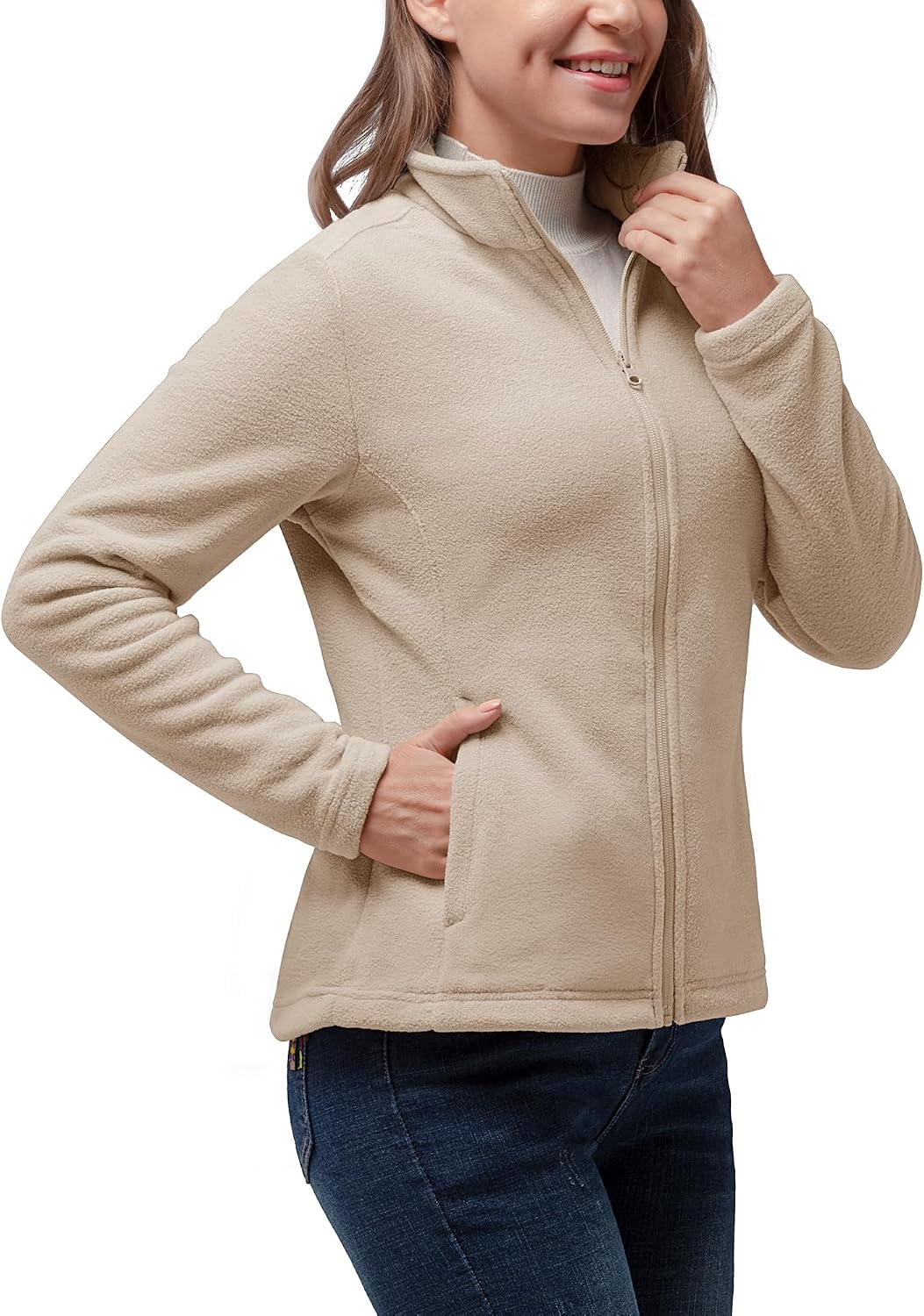 33,000ft Women's Polar Fleece Jacket Zip Up Lightweight Hiking Sweatshirt