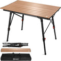 VILLEY Portable Camping Table with Adjustable Legs, Aluminum Folding Table