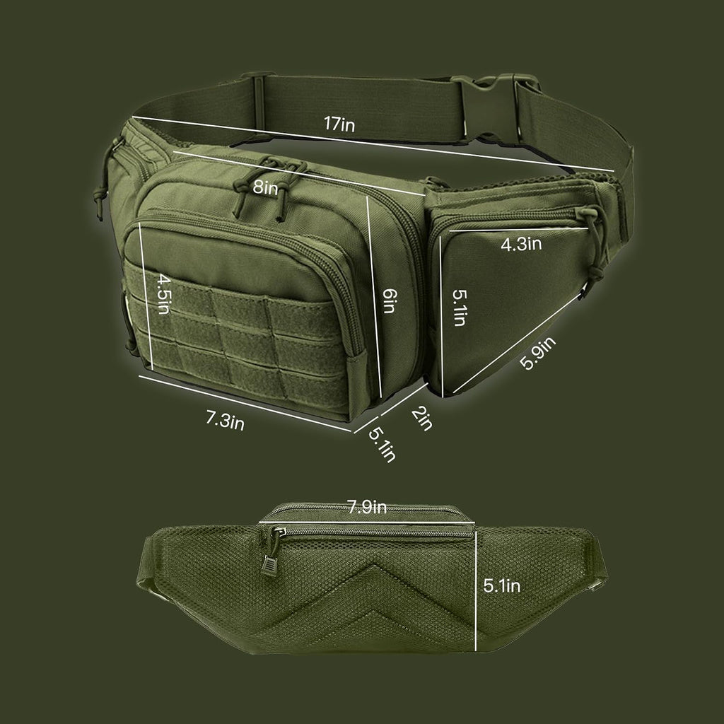 Tactical Fanny Pack for Men,800D Oxford Fabric Fanny Pack for Men,Fanny Packs Man for Hiking Climbing,Fishing,Cycling,Hunting,Adjustable Conceal Carry Tactical Fanny Packs
