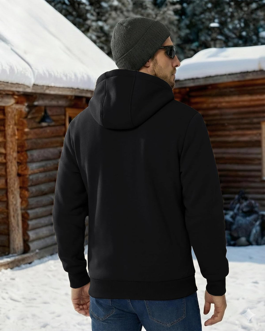 Boladeci Men's Sherpa Fleece Lined Hoodie Zip Up Heavyweight Winter Jacket