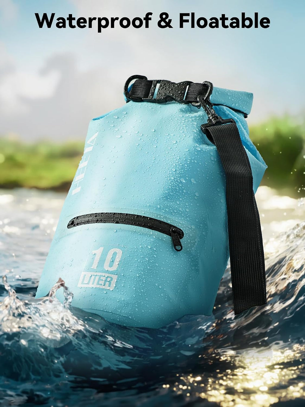 HEETA Waterproof Dry Bag Backpack with Zippered Pocket 5L/10L/20L/30L/40L