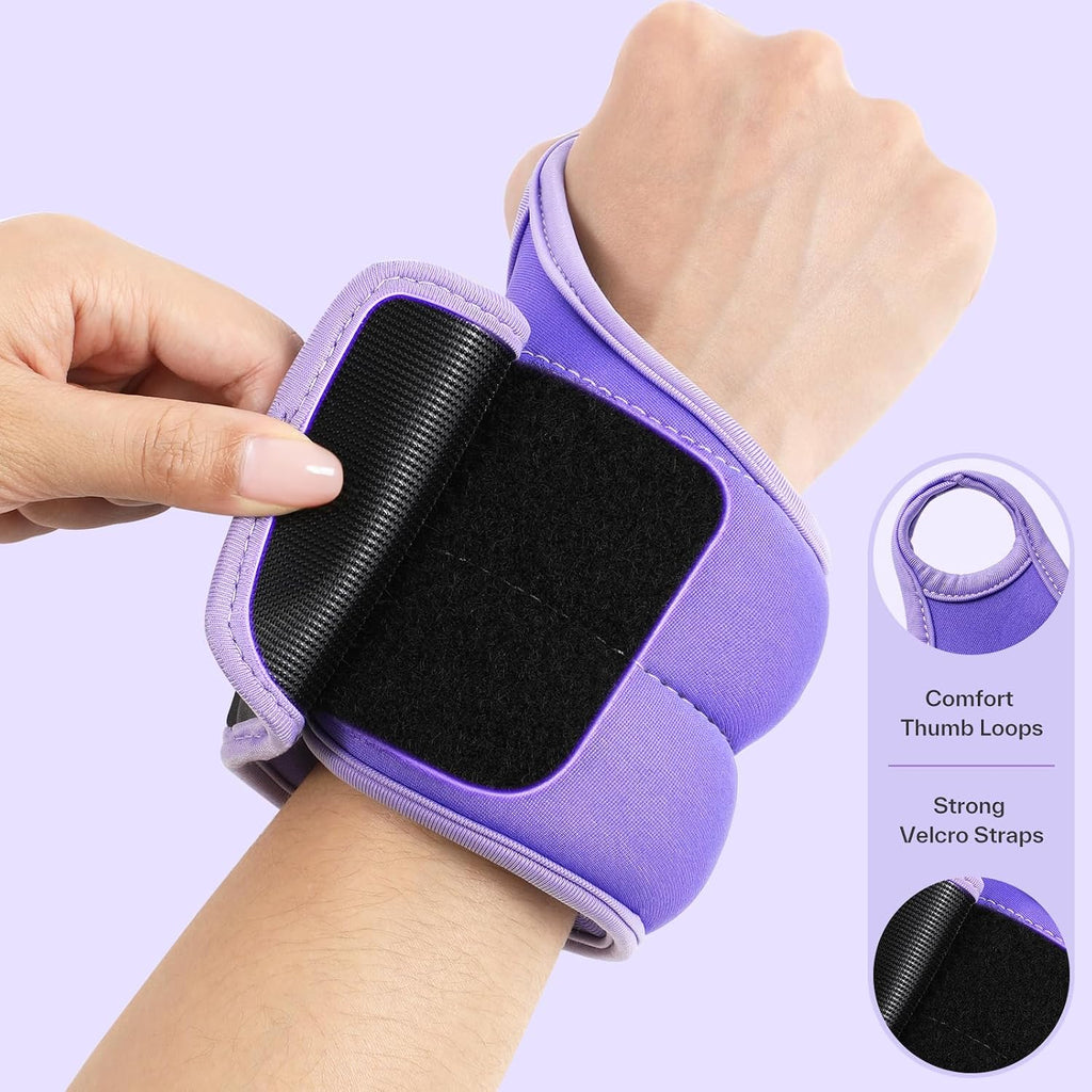 Sportneer Wrist Weights with Thumb Loops Lock for Men Women, 2 LBS /4 LBS Pair Arm Hand Weights for Running Walking Jogging Physical Therapy Gym Strength Training Cardio Exercise, Increase Wrist & Hand Resistance