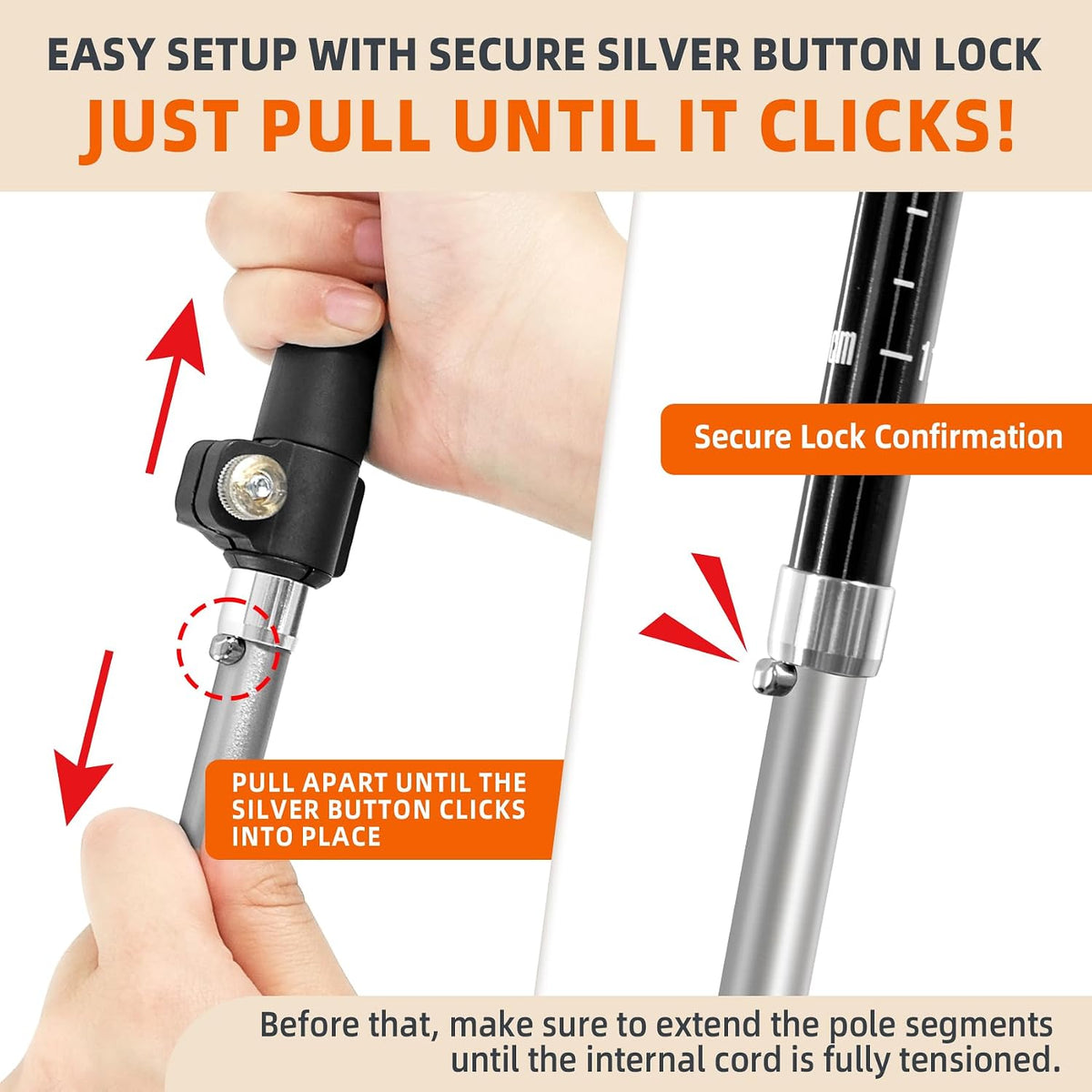 Collapsible Trekking Poles for Hiking - Lightweight Foldable Hiking Poles