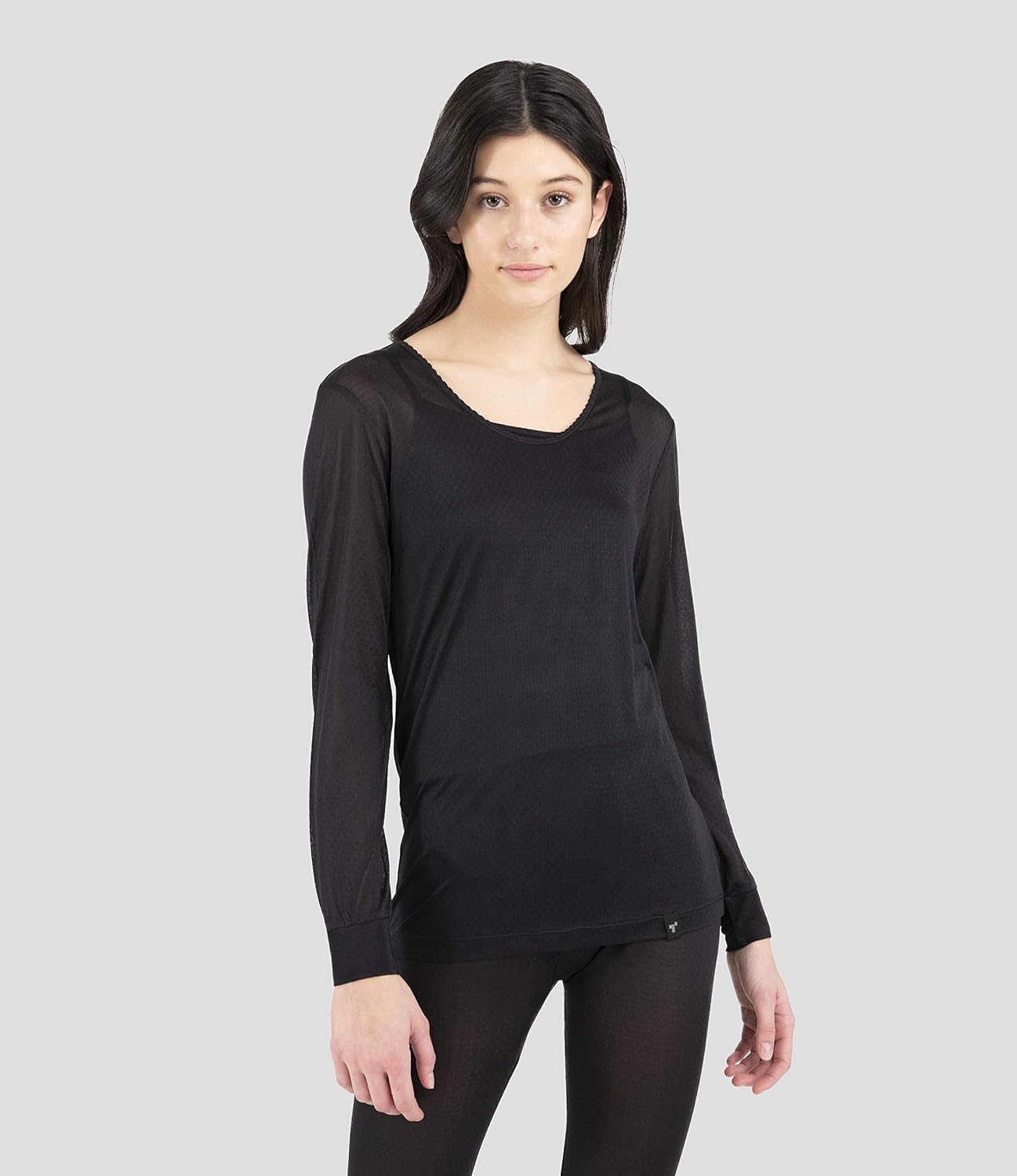 Terramar Women's Thermasilk Pointelle Scoop
