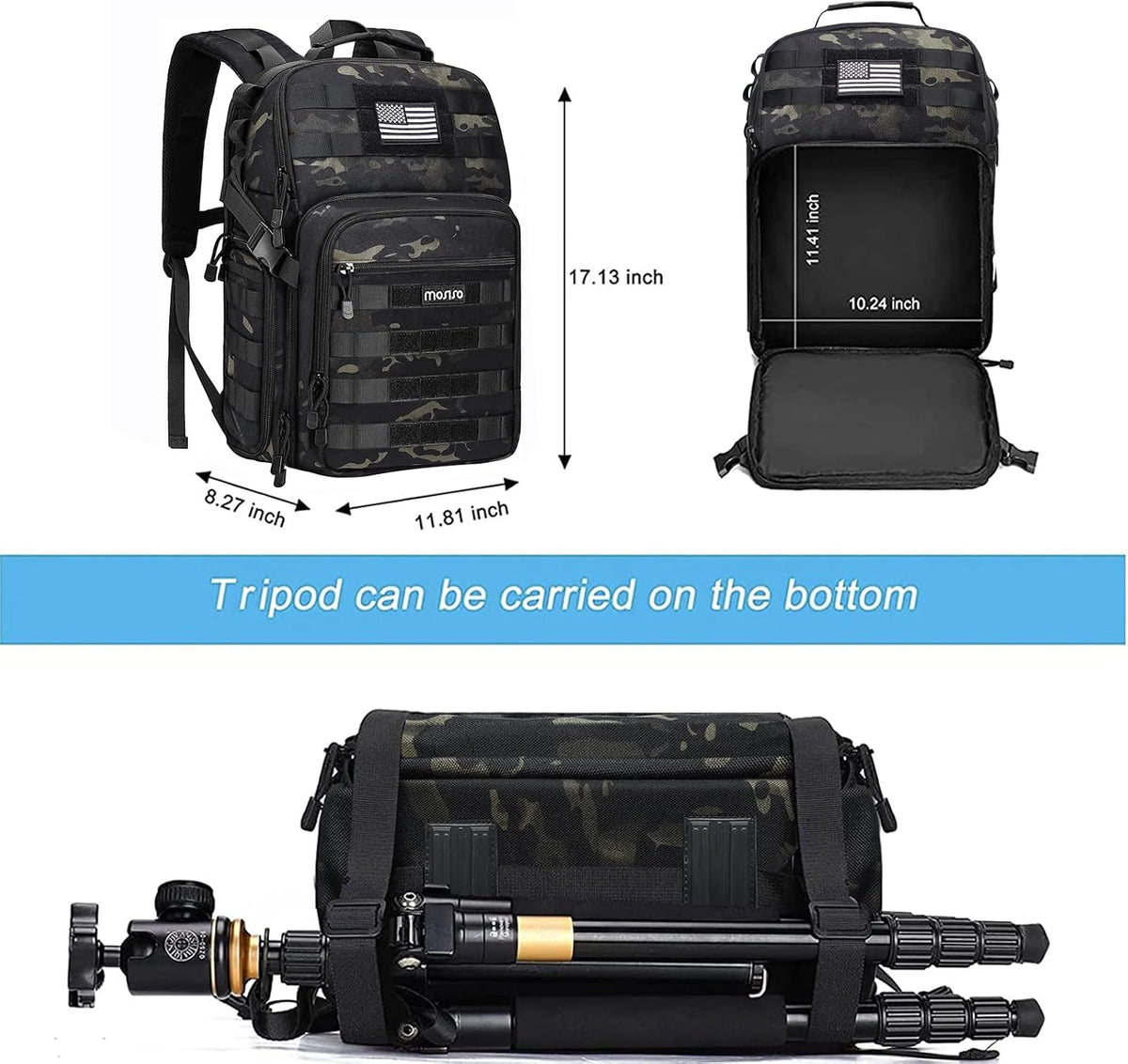 MOSISO Camera Backpack, DSLR/SLR/Mirrorless Photography Tactical Camera Bag