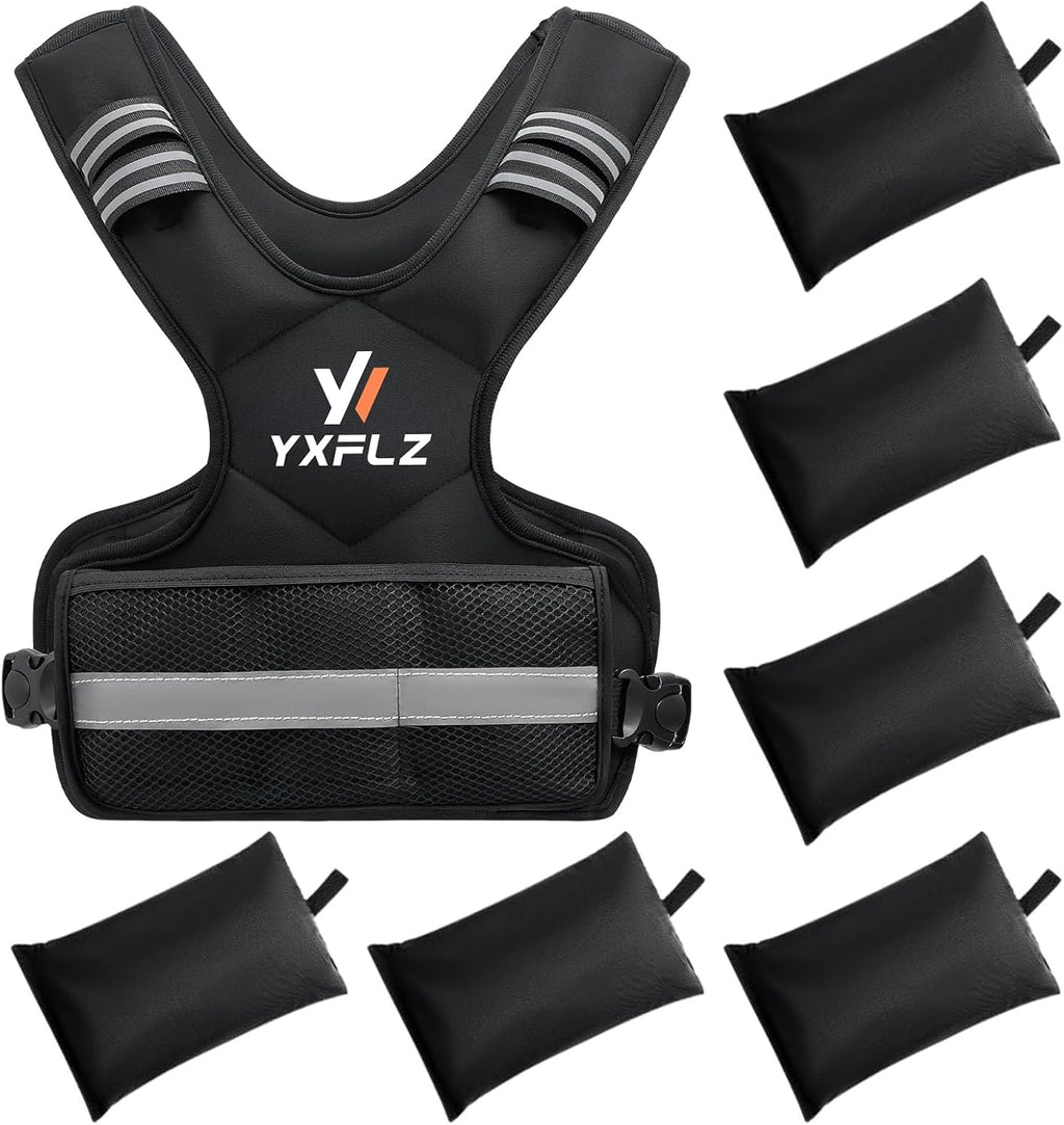 Weighted Vest Women Men - Adjustable Weighted Vest Woman with 6 Ironsand Weights, 4-10lb/11-20lb/21-32lb Vest for Walking, Running, Fitness, Strength Training, Workouts