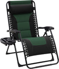 JEAREY Zero Gravity Chair, Oversized Padded Recliner - Black/Dark Green